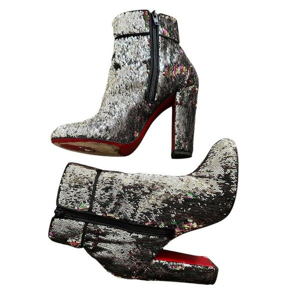 Christian Louboutin • Multicolor Sequin Party Boot Sz 38.5 - Picture 11 of 16